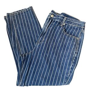 American Eagle Outfitters Blue and White Striped Jeans